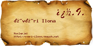 Óvári Ilona névjegykártya